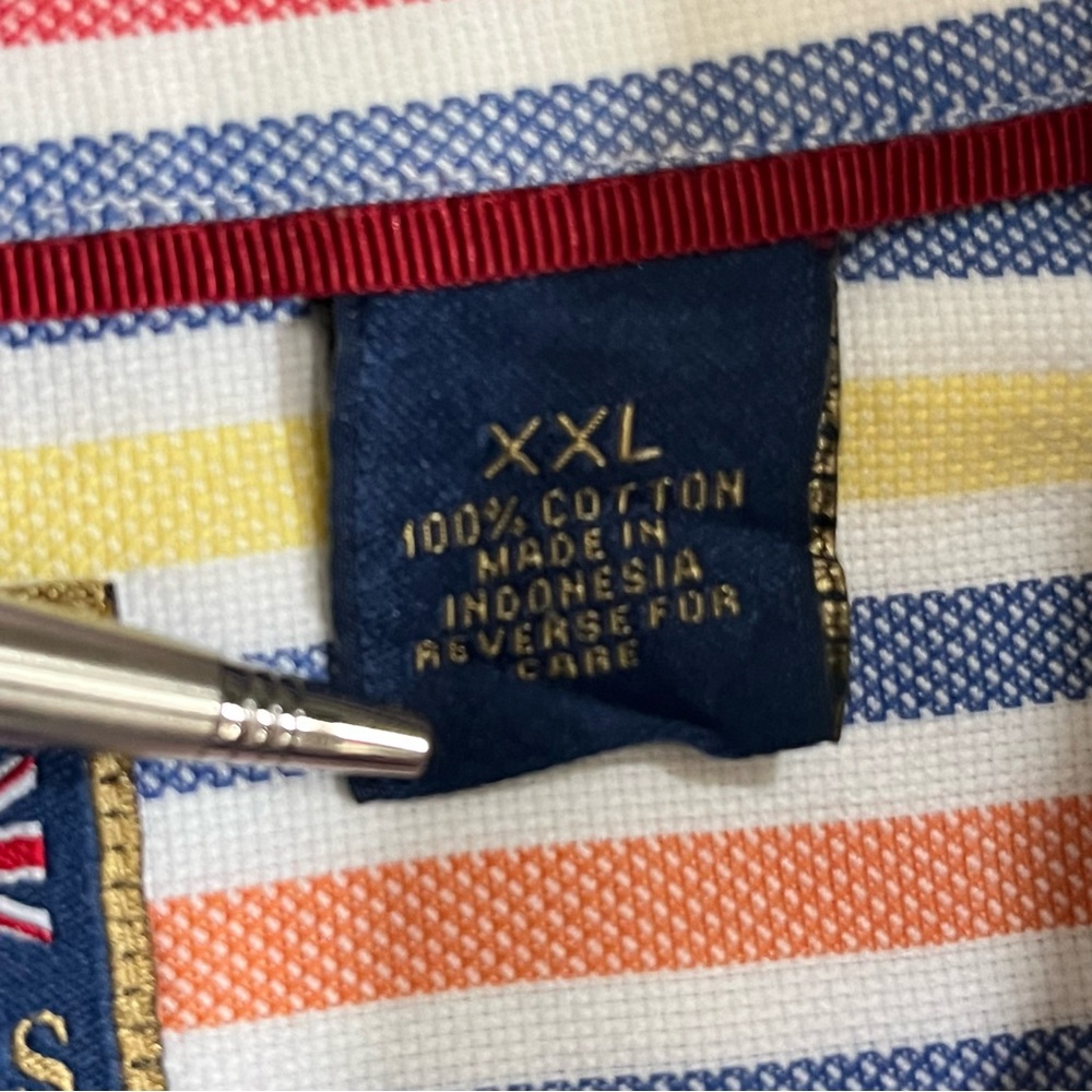 T Harris London Men XXL Multi Striped Button Up LS Shirt Cotton Office Business - Picture 3 of 9